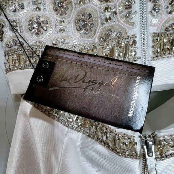 NWT Mac Duggal White Two Piece Formal Pageant Gown $598 - Picture 8 of 10